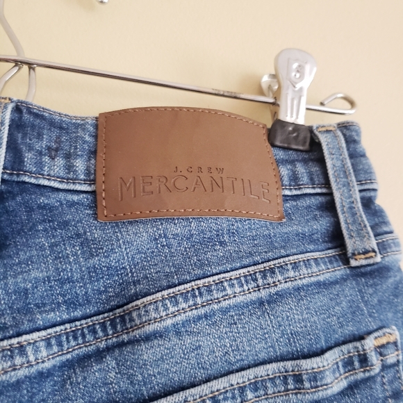 J. Crew Mercantile Light Wash Blue Denim Cuffed Shorts - Picture 4 of 5